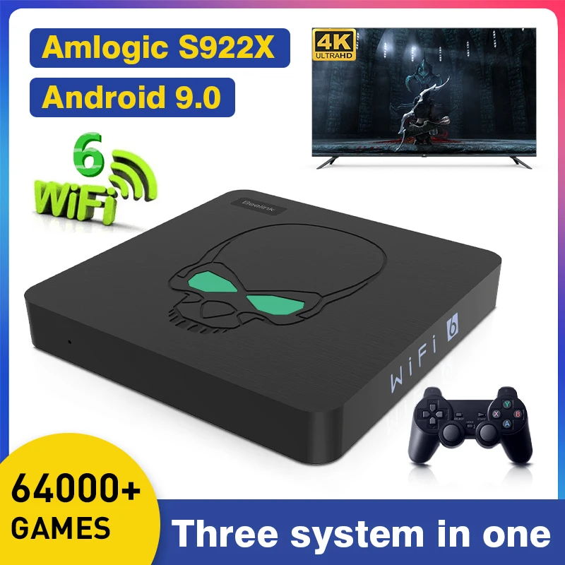 

Retro Video Game Consoles Beelink Super Console X King For SS/PS1/PSP/DC/N64/MAME 64000+Games S922X WiFi 6 Android TV 9 Game BOX