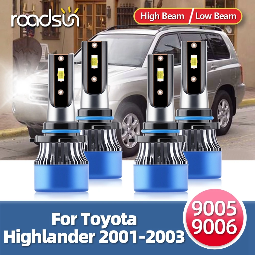 

Фара Roadsun лампа авто светодиодный Лампа для Toyota Highlander передние 15000 люменов Автомобильные фары замена 2001 2002 2003