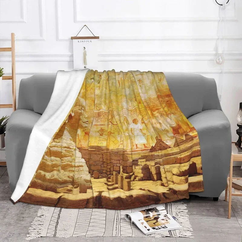 

Ancient Egyptian Civilization Blankets Fleece Summer African Portable Super Warm Throw Blanket For Bed Couch Quilt