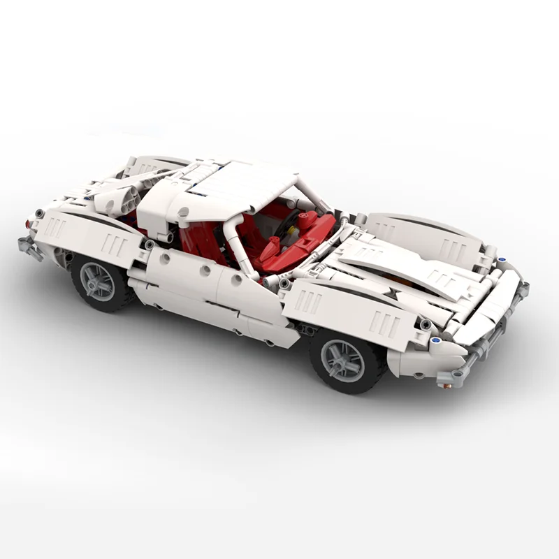 Moc Technical 1963 Corvettes C2 белый спортивный автомобиль модель строительных блоков