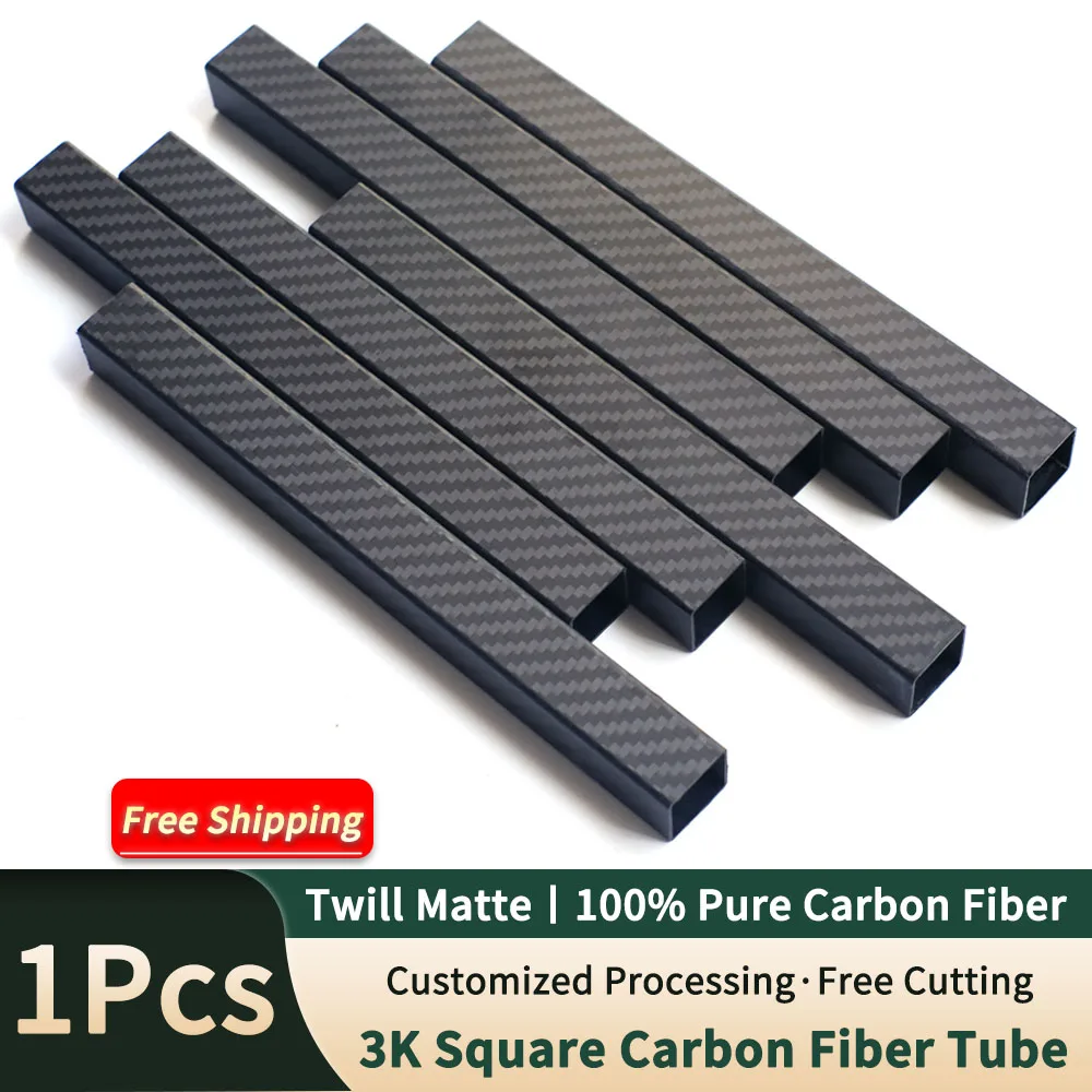 

1Pcs Length 500mm Carbon Fiber Square Tube 3K Twill Matte High Composite Hardness Material Pipe OD 10mm 15mm 20mm 22mm 25mm 30mm