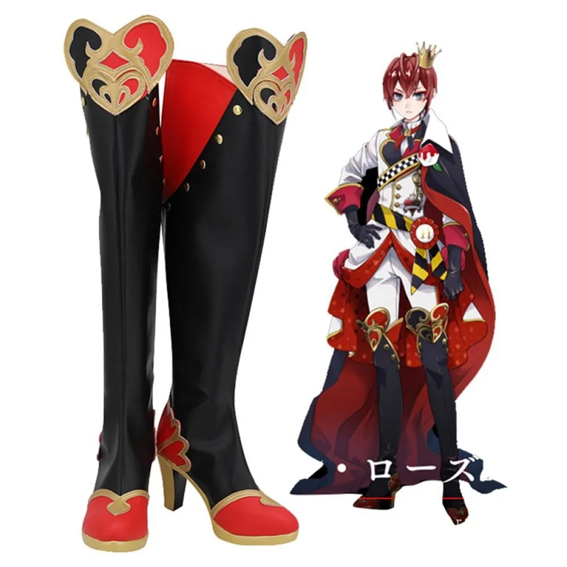 

Twisted Wonderland Riddle Rosehearts Cosplay Shoes PU Boots Female Male Halloween Carnival Party Cosplay Costume Prop Accessory
