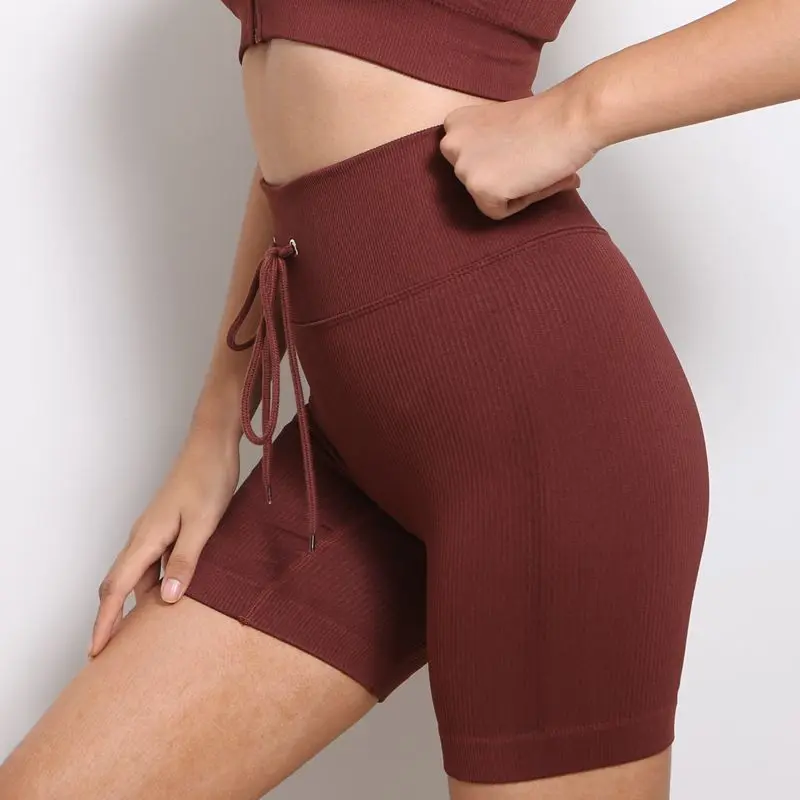 NewPro Fitness Sports Pants Shorts High waist Slim Yoga Pants Buttock Lifting Pants Women's Pull Rope Breathable Sports Leggings