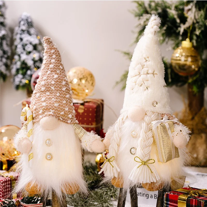 

Рождественское украшение, медный Гном с подсветкой, кукла Рудольфа, светодиодный светящаяся Рождественская Кукла-гном, Санта-Клаус, эльф