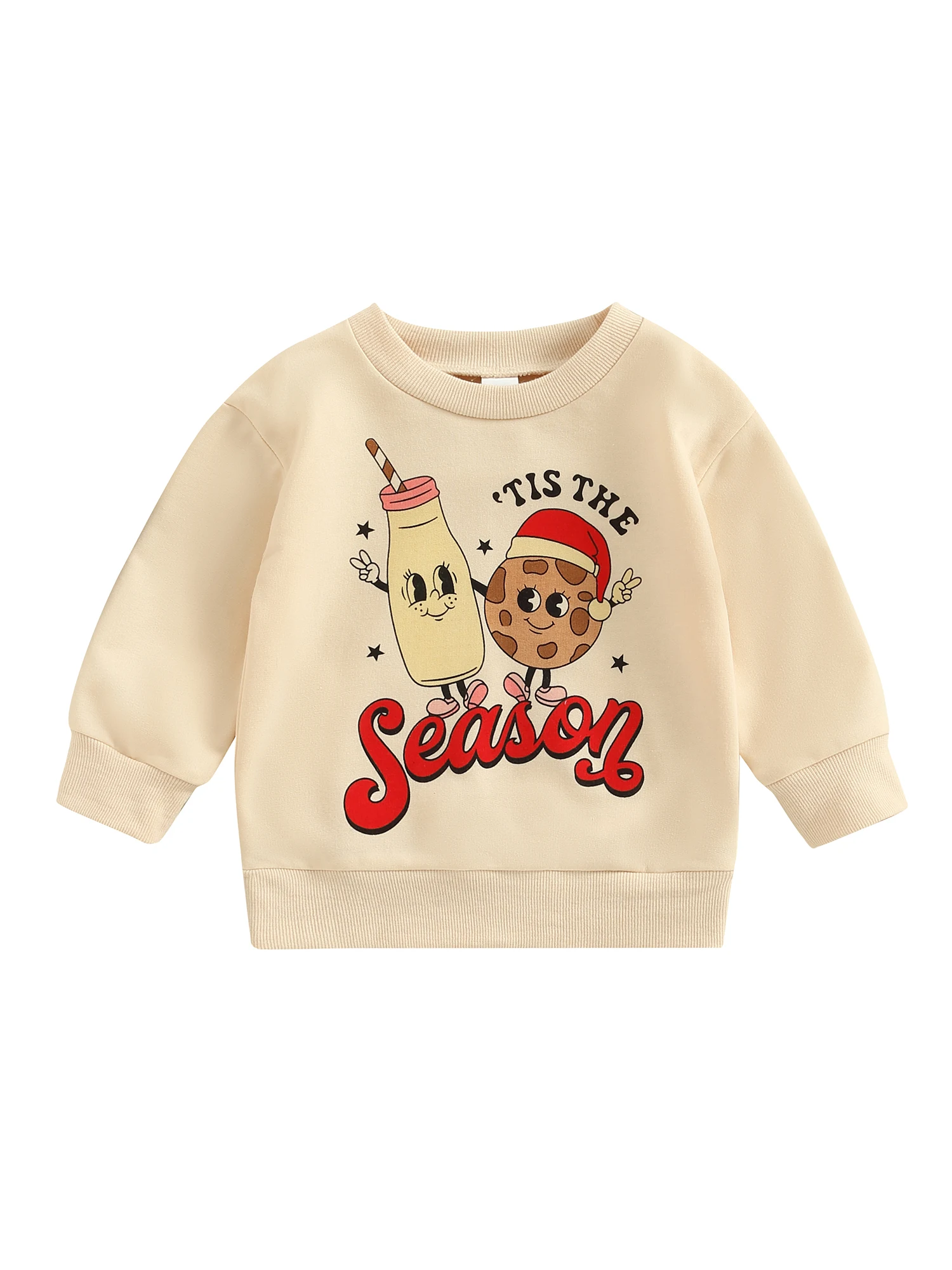 

My First Christmas Outfit Toddler Infant Baby Boy Girl Crewneck Sweatshirt Cartoon Letter Long Sleeve T Shirt Winter