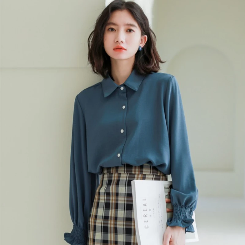 

Woman Blouses 2022 Spring Shirts Fashion Clothes for Women's Korean Chiffon Clothing Female Lovely Cardigan Tops Autumn 23498