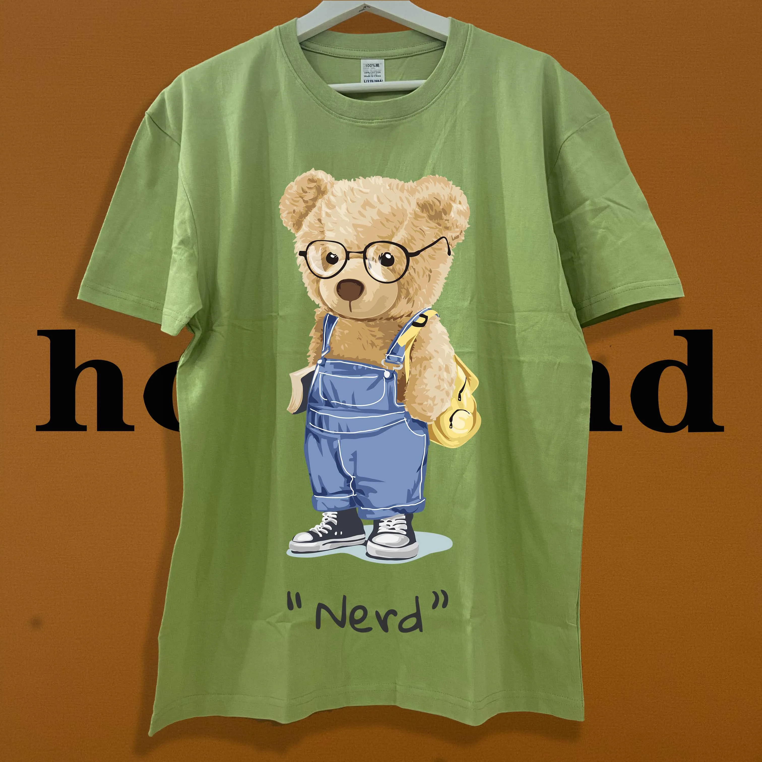 

Holifend Fashion Brand 100% Pure Cotton T Shirt Cool Bear Jeans Short Sleeve Clothes For Men Women Top Tees Male