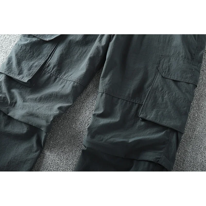 Цельные брюки двусторонние уличные летние тонкие комбинезоны мужские свободные