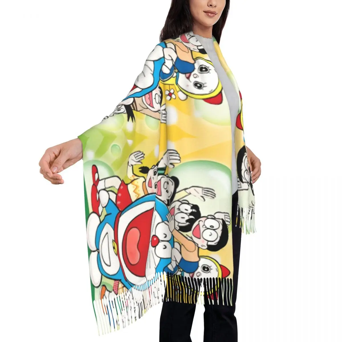 Теплый мягкий шарф зимние шали с героями мультфильмов D-Doraemon Wrpas платок на заказ