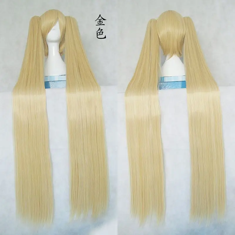 Женский парик Голубой волнистый Парик для девочек прямой + длинные хвостики