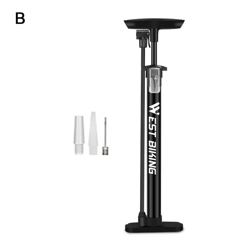 

Bicycle Pump 1 Set Wear-resistant Visual Barometer Vertical High Toughness Rubber Hose Bike Air Pump for Sports Ball