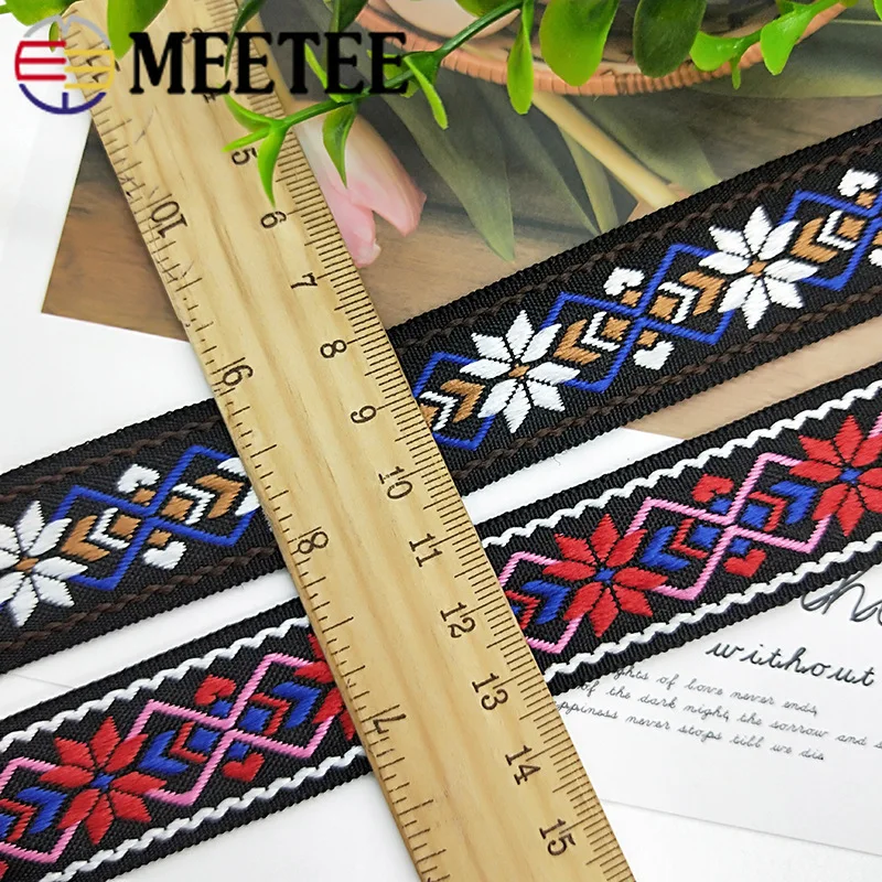 20Meter Meetee 25mm Ethnic Jacquard Ribbon Embroideried Lace Trimm Webbing DIY Craft Clothing Bags Decoration Sewing Accessories | Дом и сад