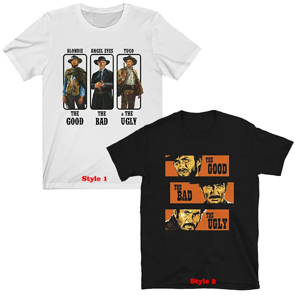 

The Good The Bad and Ugly Blondie Angel Eyes Tuco Western Movie Cowboy T Shirt Male Casual Fashion Outdoors Crewneck Tee Shirt