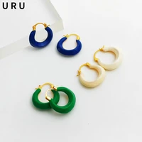 popular style coating white green blue earrings for women female gifts high quality brass geometric drop earrings dropshipping