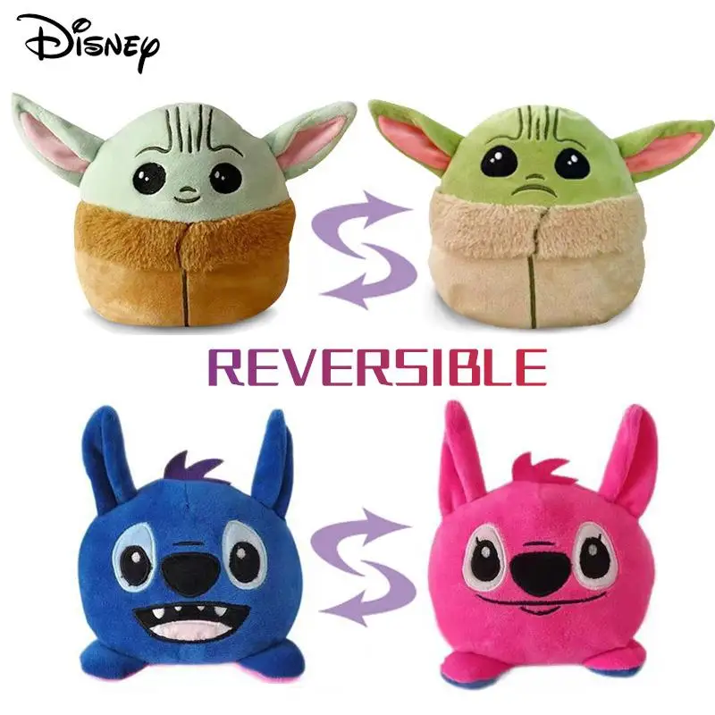 

Игрушка плюшевая в стиле Disney Baby Yoda, двусторонняя мультяшная кукла с откидной крышкой, милая кукла из мультфильма «Звездные войны», детские п...