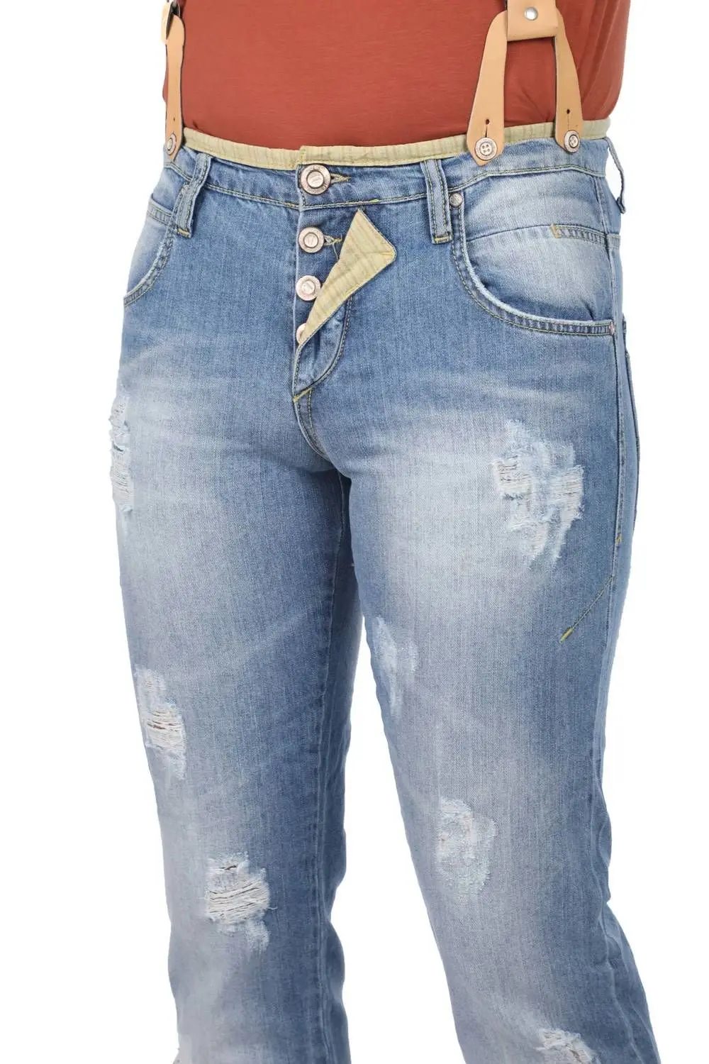 

Blue White Mens Jean Trousers