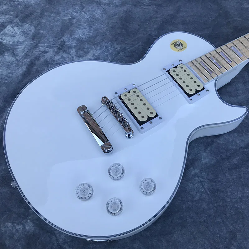 

Китайская электрическая гитара белого цвета, Кленовая грифельная доска Les Chrome Hardware Cusotm, 6 струн