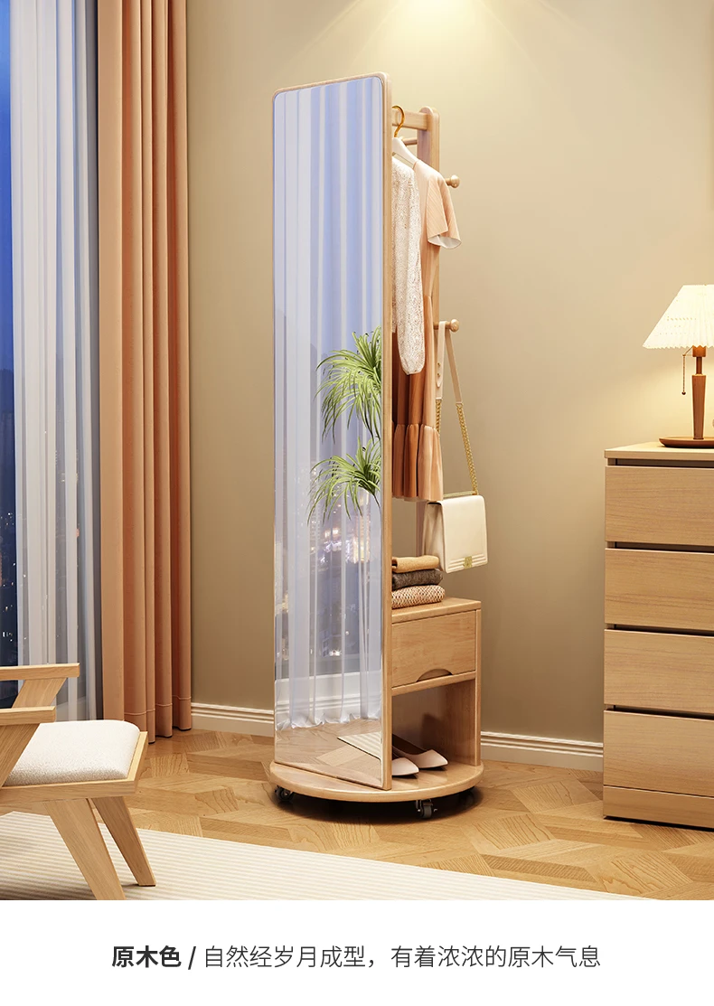 Полностью деревянное гардеробное зеркало от пола до потолка вешалка встроенная