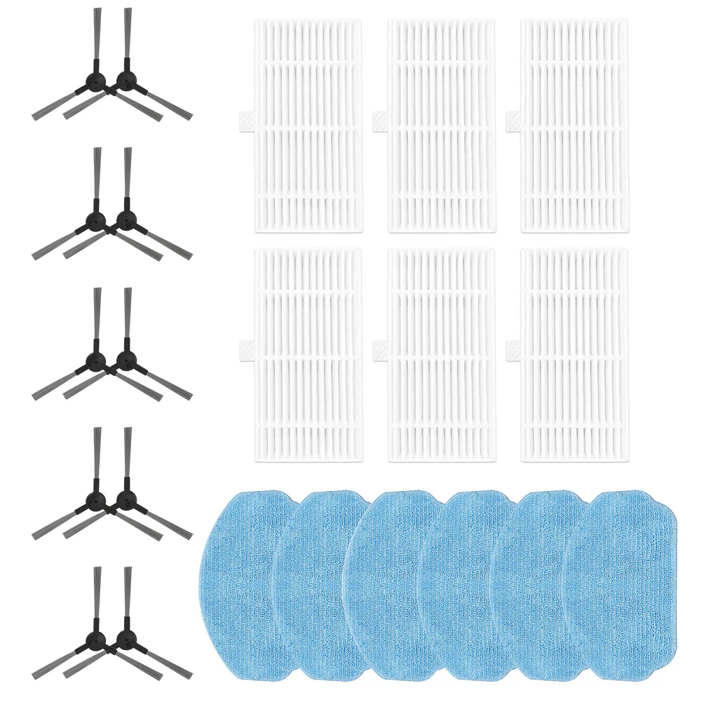 

Filters Side Brushes Mop Cloths Set For EICOBOT BR150, For Conga 999 X-treme Robot Vacuum Cleaner Spare Parts Replacement Access