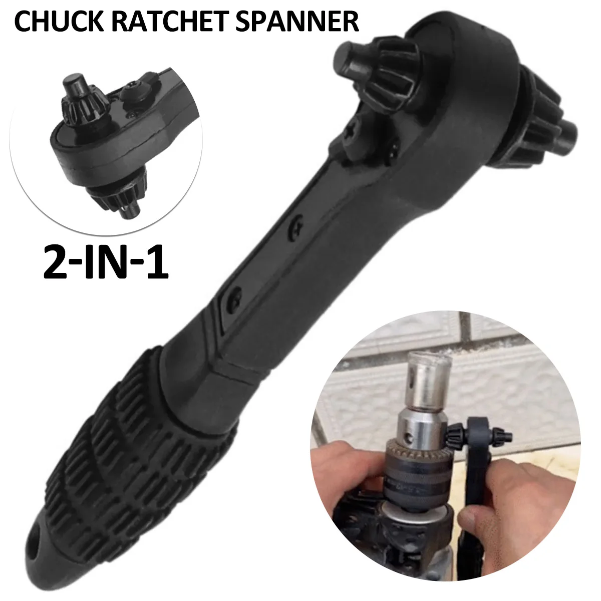 

2in1 Drill Chuck Ratchet Spanner Universa Wrench Hand Drill Key Chuck Drill Electric Ratchet Wrench Spanner Wrench Clamping Tool