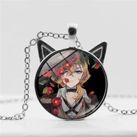 anime jewelry bungo stray dogs necklace glass pendant cabochon jewelry for children
