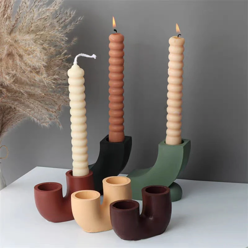 Креативный U-образный подсвечник силиконовая форма сделай сам украшение дома для