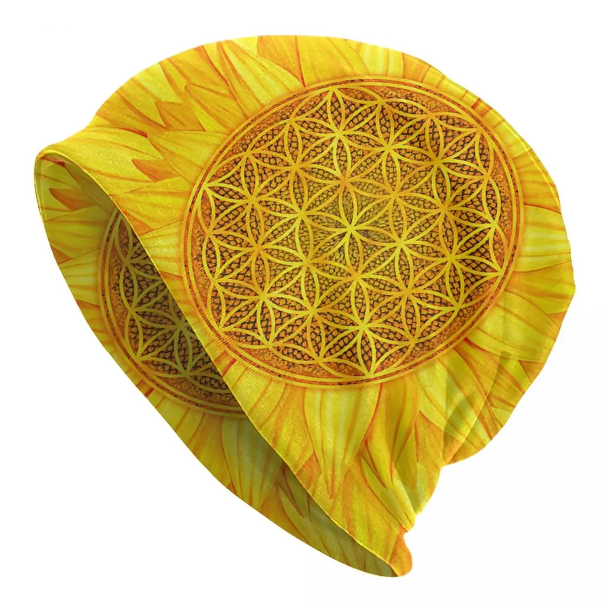 Flower Of Life -Sunflower Adult Men's Women's Knit Hat Keep warm winter Funny knitted hat