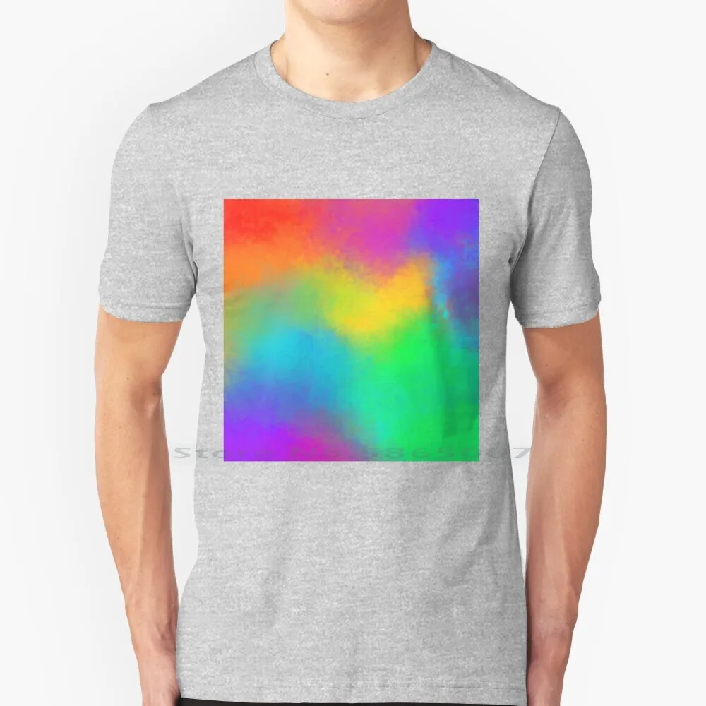 

Футболка с радужными акварельными пятнами, 100% хлопок, акварельные акварели, аркоирис, ЛГБТ, красочный рисунок в полоску
