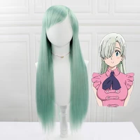 the seven deadly sins cosplay wigs elizabeth liones wig long green straight women synthetic hair cosplay wig