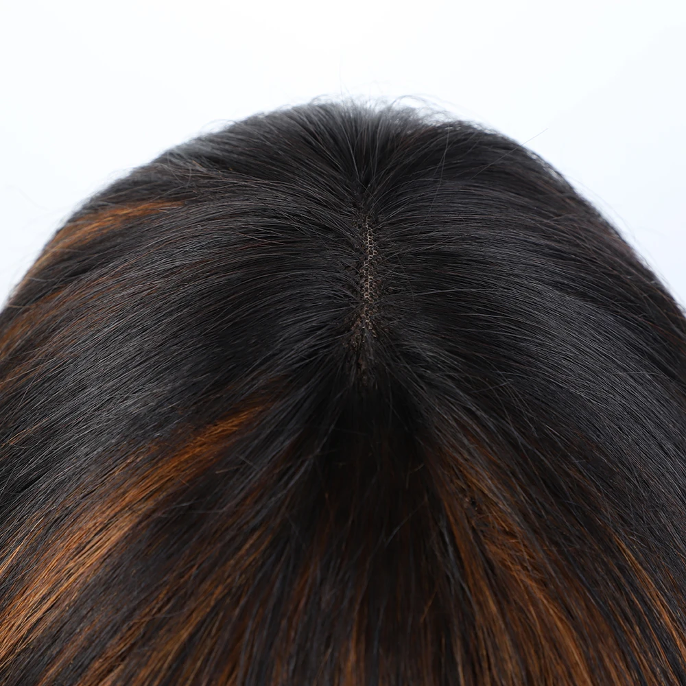 Фото Put On And Go Easy Wear Human Hair Bob Кружевные прямые парики с челкой Средняя часть Челка Парики Бразильские волосы Remy Парики Настоящая кожа головы №5