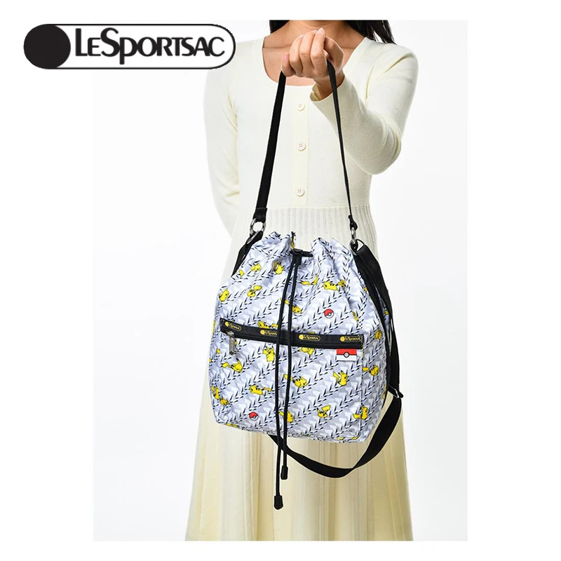 

Lesportsac pokmon kawaii Pikachu аниме мультфильм рюкзак женская сумка тоут сумки-мессенджеры Роскошная брендовая сумка рюкзак