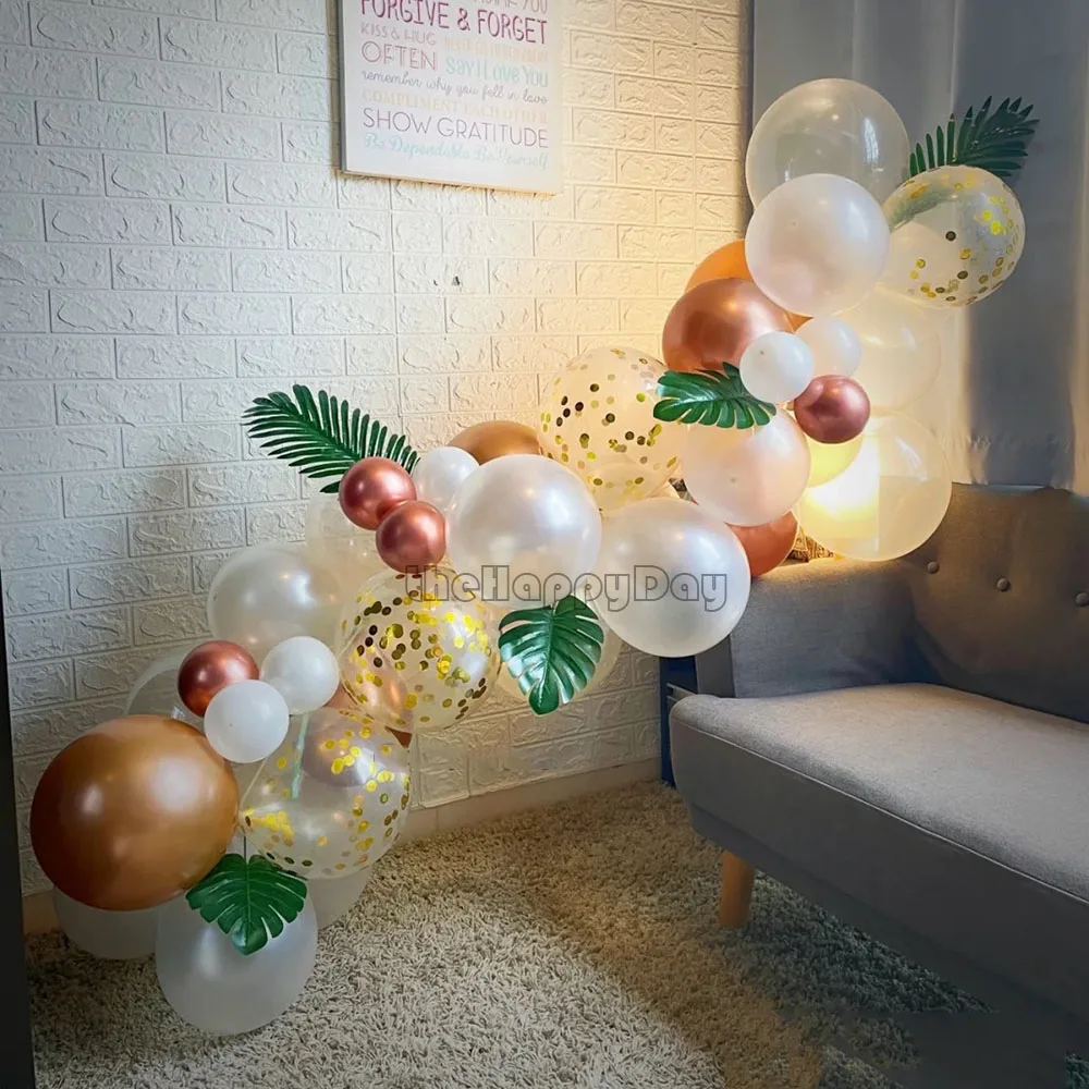 Украшение в виде джунглей воздушный шар арка Пальмовые Листья Семейный комплект