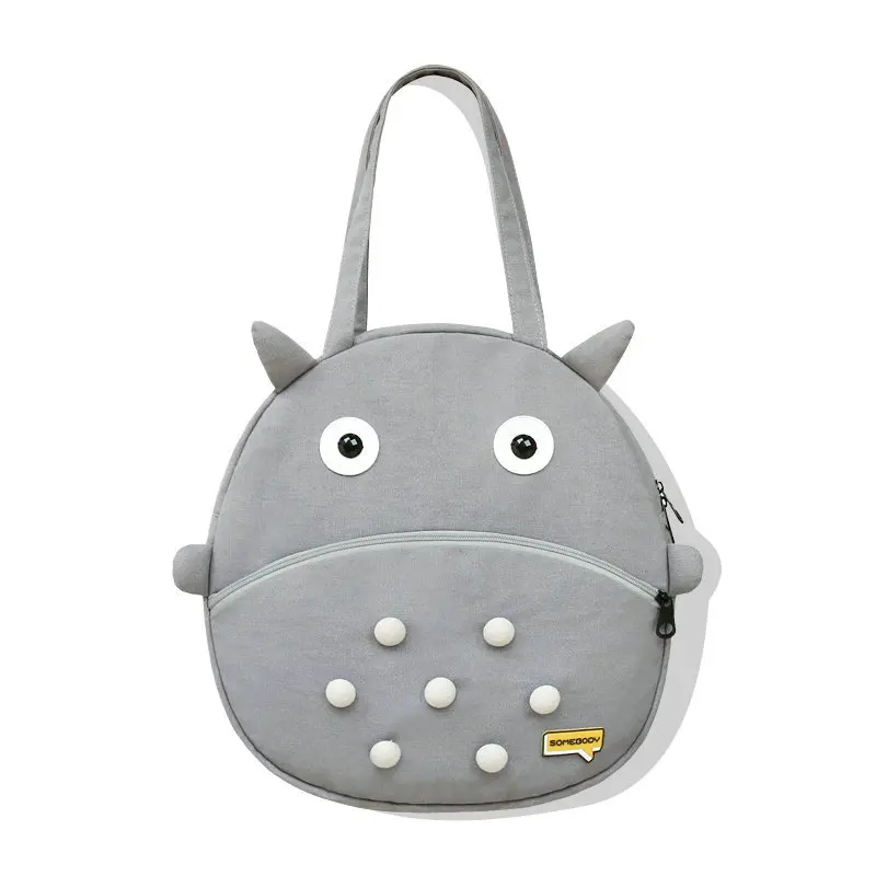 Totoro Children Canvas Shoulder Bags Animation Fun Shopping Bag Student New Girl Boy Backpack Large Capacity
