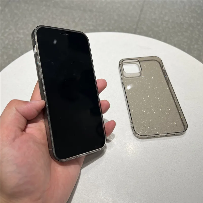 Роскошный блестящий черный Ударопрочный силиконовый чехол из ТПУ для телефона