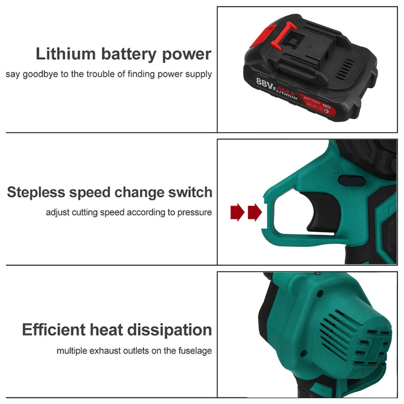 6 дюймов электрический Беспроводные цепные пилы для резки деревянного с помощью