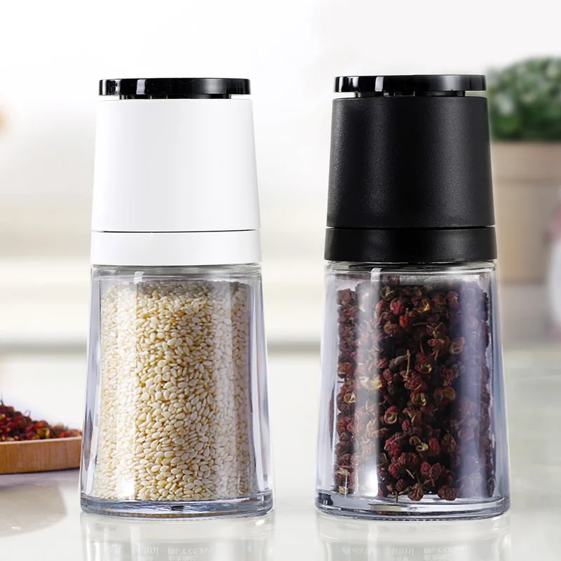 

Manual Black Salt Pepper Mill Set Spice Herb Grinder Kitchen Grinding Tools Salt Shaker and Pepper Shaker Food Crusher Shakers