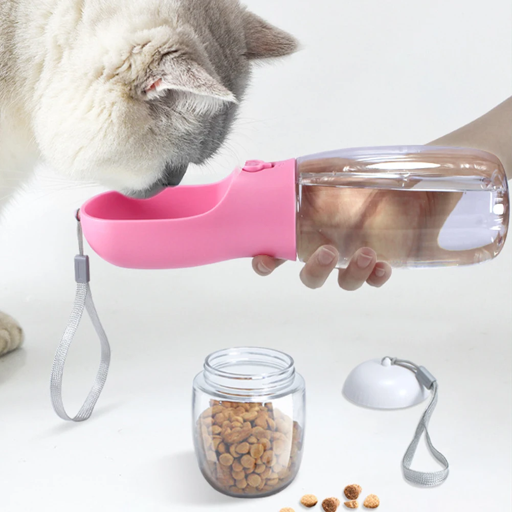 

2 In 1 Food Jar Travel Portable Walking Durable Large Capacity Dog Water Bottle