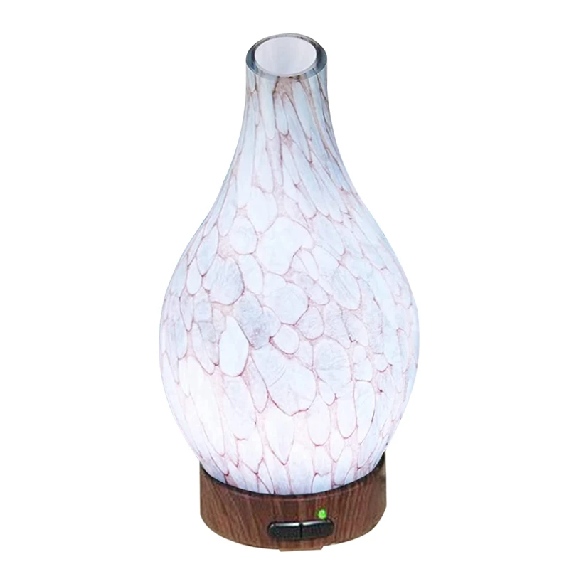 

Essential Oil Diffuser Glass Humidifier, 7-Color Changing Aromatherapy Machine Oblique Vase Aromatherapy Lamp US Plug