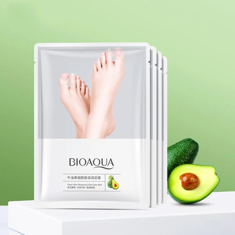 

Exfoliating Foot Mask Avocado Niacinamide Pedicure Socks Exfoliation for Foot Peeling Mask Remove Dead Skin Heels Peel 1 Pair