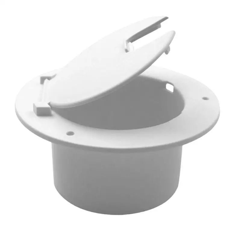 

Electric Cable Hatch Electric Power Cord Cable Hatch Round Cover White RV Camper Trailer Electric Cord Cover Jack Cover Hatch