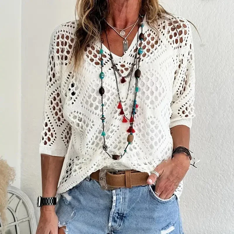 WYUIT Однотонный вязаный свитер из хлопка и полиэстера