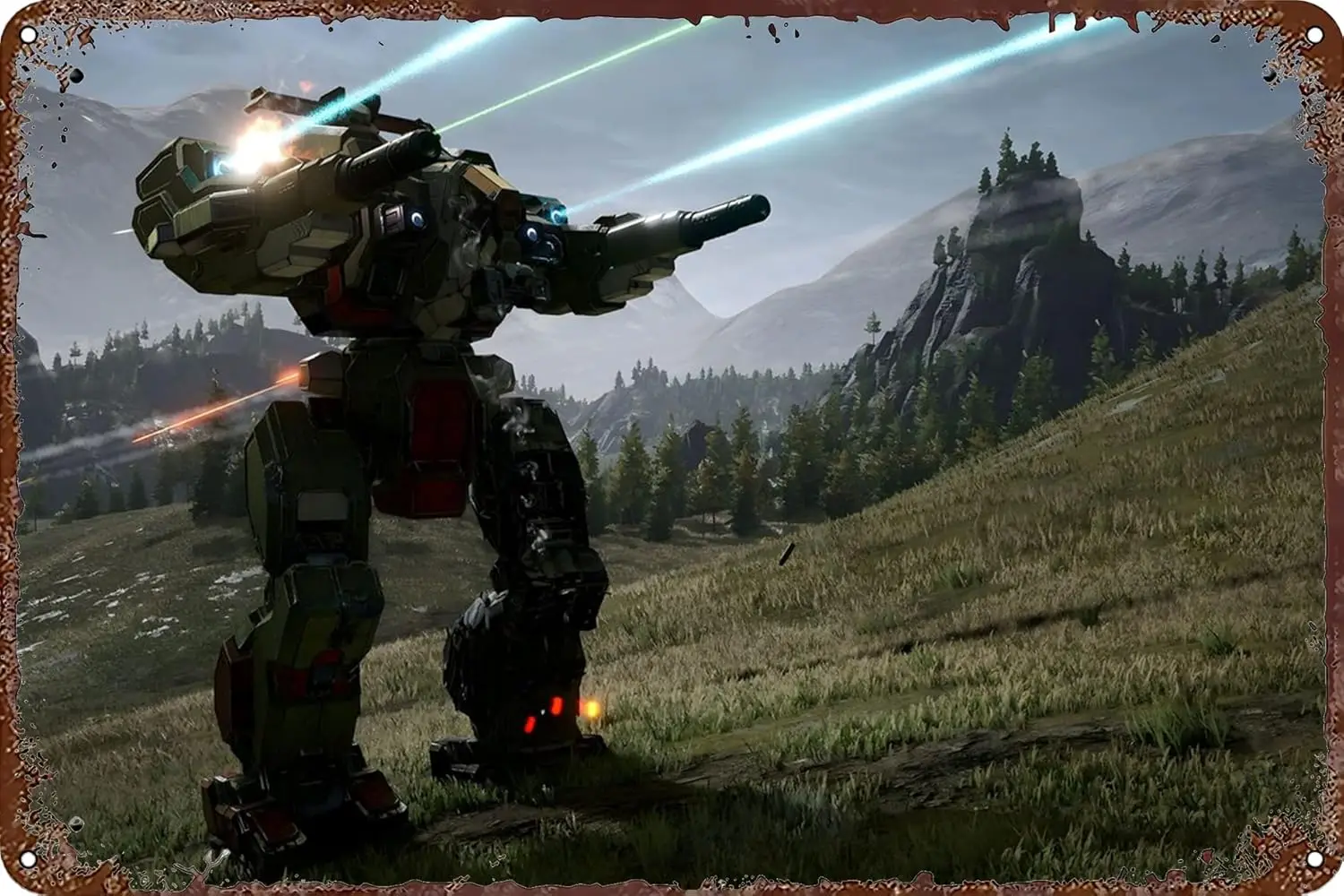 Металлическая жестяная вывеска MechWarrior 5 плакат игровой декор для гостиной кафе