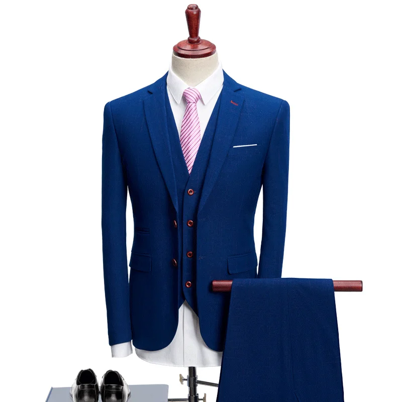 

[Jacket+Pants+Vest] New Formal Business Double Buckle Suit Peaky Blinders Cosplay Party Dresses Elegant Men Wedding Suits Groom