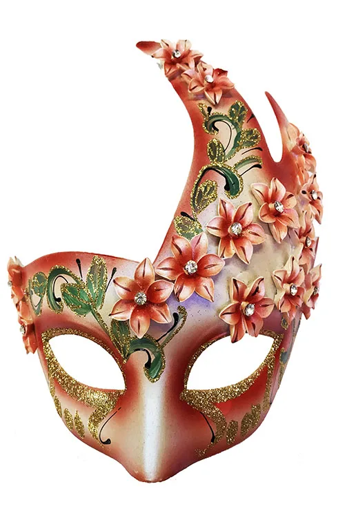 

Flowering Original Masquerade Harem Mask Hand Embroidered Red Color Ergonomic Design Practical Products