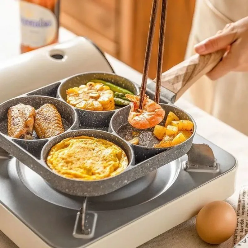 

Egg burger pan non-stick pan household small frying pan breakfast poached fried egg dumpling four-hole mold
