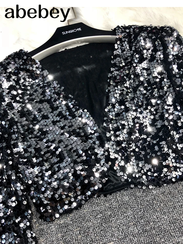 Блестящая женская куртка с нашивками весенний Блестящий кроп-топ золотого и