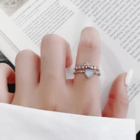 new crystal zircon rings rhinestones bohemia sweet flower butterfly adjustable rings for women wedding engagement jewelry gift