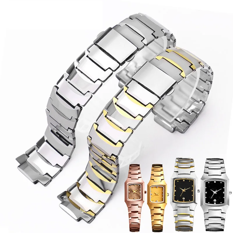 

YOPO Tungstensteel Watchstrap Substitute RADO 6021 LeicesterSteel Belt Series Male Female Couples Watchband Convex Mouth