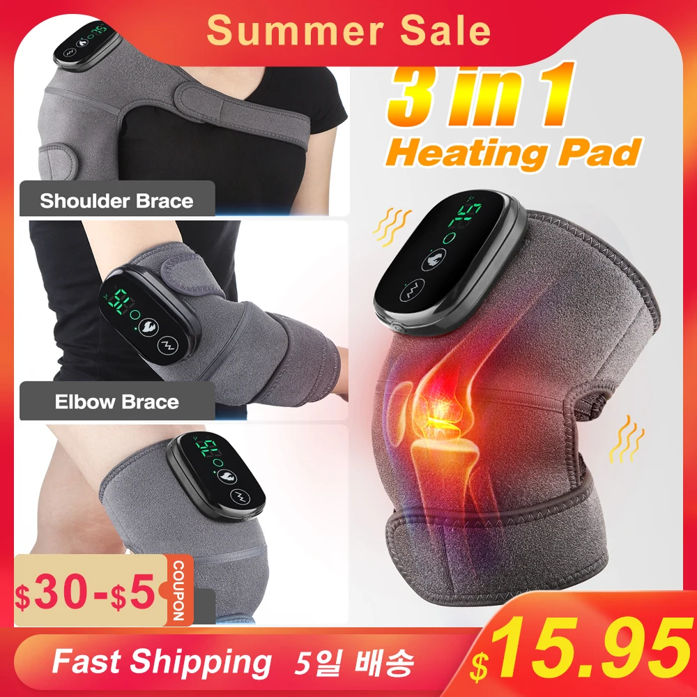 Electric Heating Therapy Knee Elbow Massager Leg Joint Vibration Electric Heating Pads for Arthritis Knee Shoulder Pain Relief