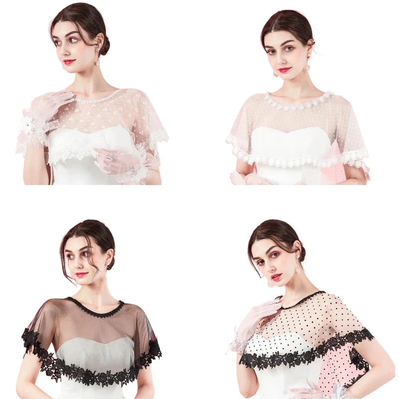 

Кружевная накидка, топ, шали для женщин, Свадебные палантины, шаль для невесты, накидки для вечеринки